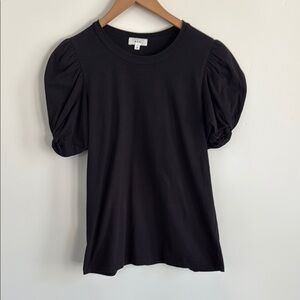 A.L.C. Black Puff Ruched Blouse